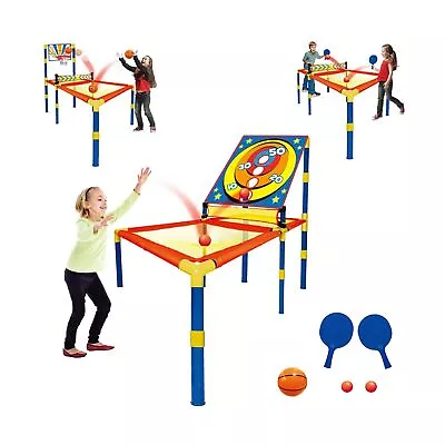 3 In 1 Trampoline Ping Pong Table Tennis Basketball Ball Score Games For Kids... • $64.27