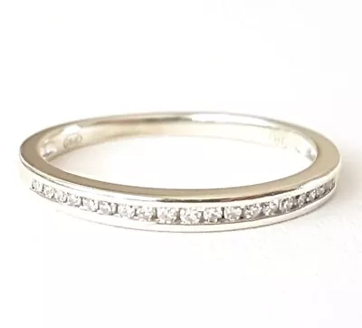 Beautiful Solid 9ct Gold Genuine Diamond Ring Band. Skinny Stacker Size O 1/2.  • $189