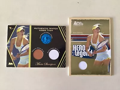 2 MARIA SHARAPOVA Cards Worn Dress TOWEL FRENCH OPEN CLAY LEAF Art Of Sport Ace • $49.99