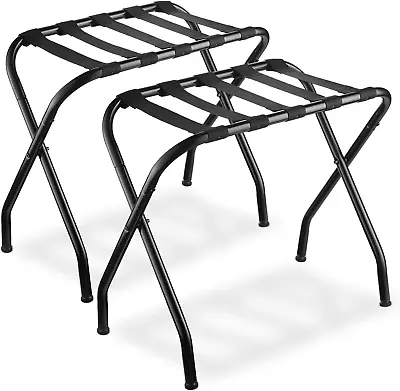 2-Pack Folding Luggage Rack Collapsible Metal Suitcase Stand With Durable Black • $46.44