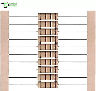 1W Carbon Film Resistors 5% Full Range Available 0.1 To 4.7M Ohm Full E24 Series • £2.79