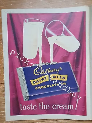 Original Vintage Cadbury's Chocolate Advertising Poster Picture 1953 Cafe Shop • £12