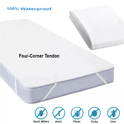 £9.99 • Buy  New Waterproof White Mattress Pad Cover Anti Mites Bed Sheet Mattress Protector