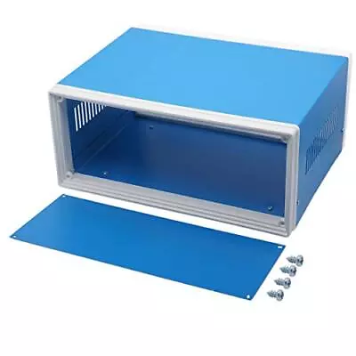 Zulkit Junction Box Blue Metal Project Box DIY Electric Enclosure Case Preven... • $37.23