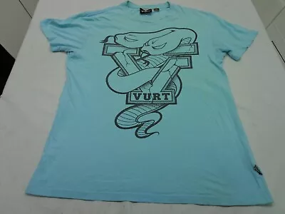 Vurt Men's Turquoise Short-Sleeve Crew-Neck Graphic T-Shirt Size: Medium FLAWS • $8.99