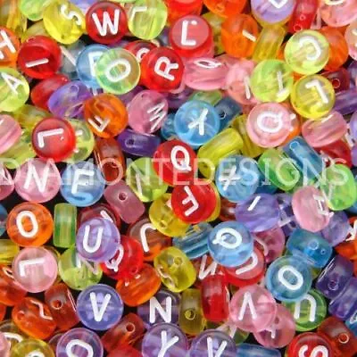 7mm Mixed Colour & Letter Alphabet Beads Coin Round Jewellery Kids Craft Beading • £5.25