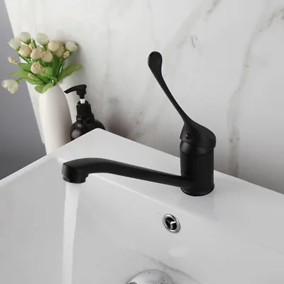 Black Medical Faucet Long Handle Single Hole Mixer Faucet Arm Touch Wash Taps • $39.99