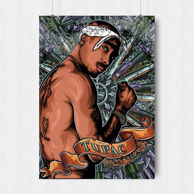 2pac Poster Rapper Legend Music Tupac Trippy Print A2 A1 Size • £15.95