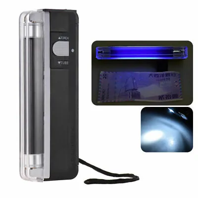 2-in-1 Counterfeit Bank Note Detector UV Money Checker Blacklight & LED Torch • $10.51