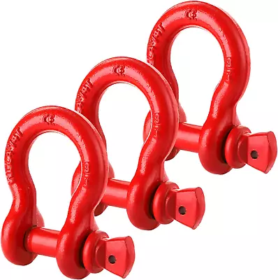 3 Pack Shackles 3/4  D Ring Shackle Rugged Unbreakable 28.5 Ton (57000 Lbs) Max • $46.31