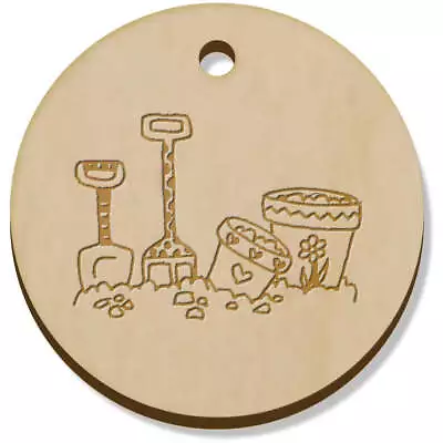 11 X 34mm 'Garden Tools' Wooden Pendants / Charms (PN00065436) • £3.99