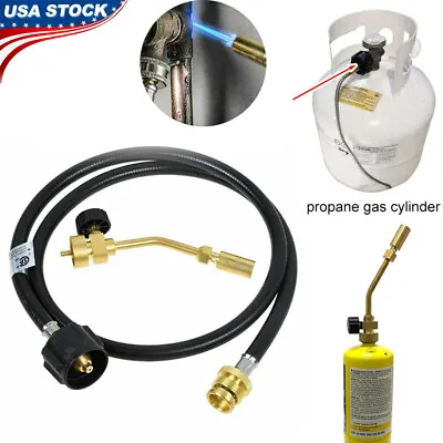 Mapp Gas Propane Gas Tank Turbo Torch Hose Adapter For Brazing Soldering Welding • $27