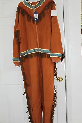 FUNZIEZ Unisex Adult Native American Plush Onsies Jumpsuit  Costume /Pajamas XXL • $11.99