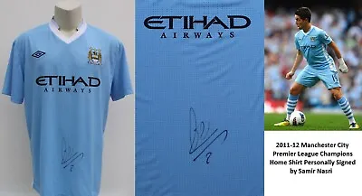 2011-12 Manchester City Champions Home Shirt Signed By Samir Nasri + COA (23318) • £60