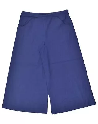 MISSONI Womens High Waist Wide Leg Capri Trousers IT 42 Medium W30 Blue YO41 • $28.89