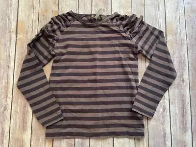 Matilda Jane Size 8 You & Me Holt Tee Brown Striped Shirt Top B8 • $19.99