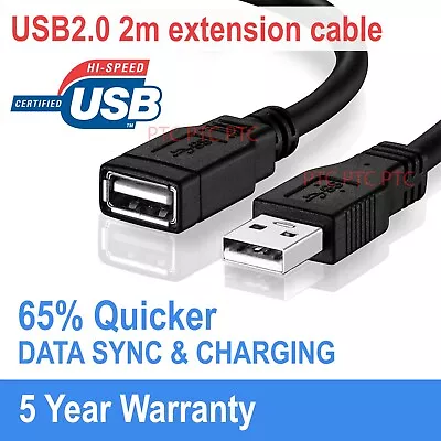 $5.80 • Buy  USB 2.0 Male To Female Data Sync Cable Extension Cord Lead For Laptop PC Camera