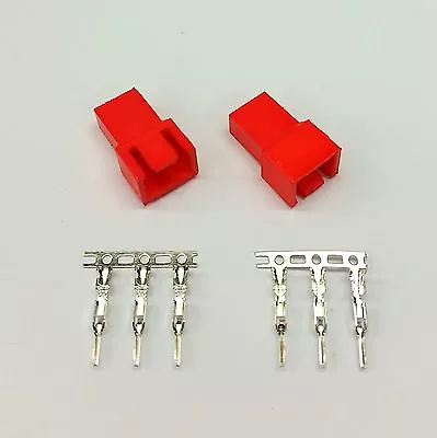 Pk Of 2 - Male 3 Pin Fan Power Connector - Red Inc Pins • $2.38