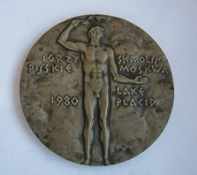 OLYMPIC `80 MOSCOW SOVIET LAKE PLACIDPOLAND POLISH Medal Large OLYMPIC Symbol • £33.73