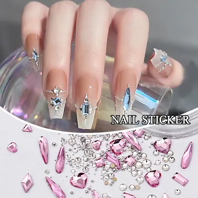 3D Mixed Nail Art Rhinestones Crystal Gems Jewelry Gold AB Shiny Stones Decor • $2.08