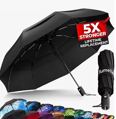 TUMELLA Unbreakable Windproof Travel Umbrella Small Strong And Light Automatic • $21.22