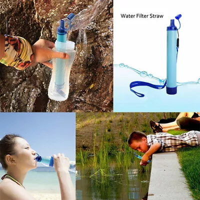 Camping Hiking Personal Water Filter Straw Purifier Emergency Life Survival • $13.85