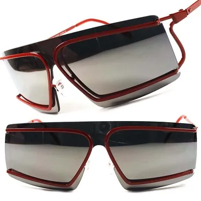 $12.99 • Buy Alien Space Party Costume Cyclops Novelty Red Mirrored Futuristic Sunglasses