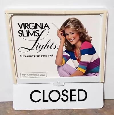 Vintage VIRGINIA SLIMS Cigarettes  OPEN / CLOSED  SIGN...NOS & NICE! • $17.50