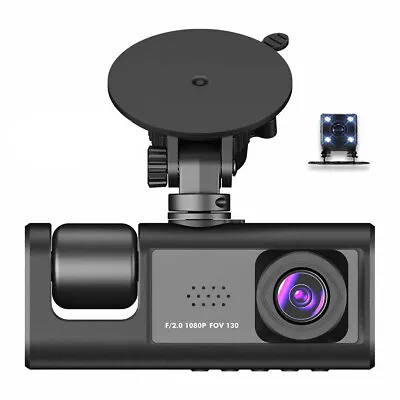Dash Cam 3 Lens 2in Car Video Recorder Loop DVR Recording Night Vision G-sensor • $31.07