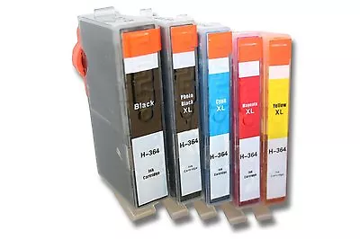 5 CHIPPED Ink Cartridge 364XL For HP  5520 5524 6510 6520 7510 PRINTERS PHOTO BK • £9.99