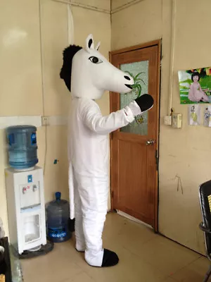 Halloween White Horse Mascot Costume Suits Cosplay Animal Party Game Dress Adult • £153.20