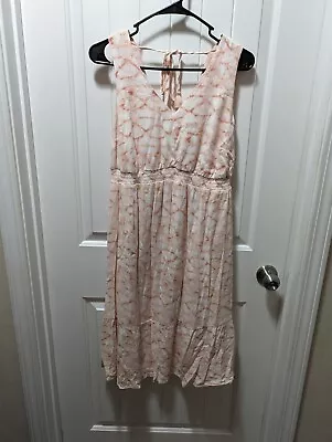 Isabel Maternity Sleeveless Dress Size Small Mauve And Peach. Elastic Waist  • $10.50