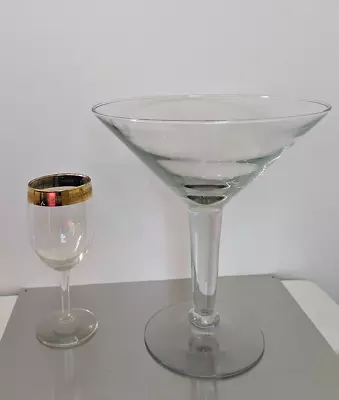 Vintage Giant Size Crystal Martini Glass Gorgeous Candy Dish • $75