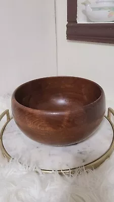 Margaret Studios Large Walnut Wood Salad Bowl Numbered C105 Vintage 10 X5.75  • $24.99