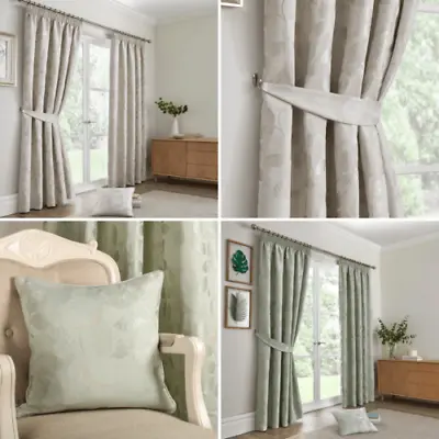 Bramford Fruit Tree Jacquard Lined Tape Top Pencil Pleat Curtains Pair • £10.99