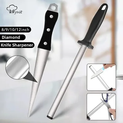 Diamond Knife Sharpener Rod Carbon Steel Knife Sharpening Curved Whetstone • $9.95