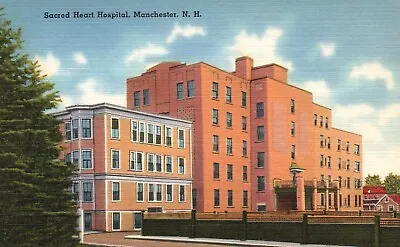 Postcard NH Manchester New Hampshire Sacred Heart Hospital Vintage PC F9238 • $2