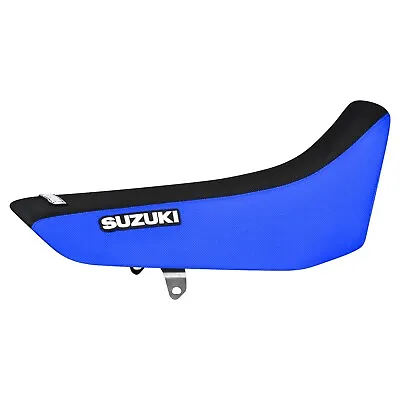 Suzuki DR 250 DR 350  Gripper Seat Cover  TM BLUE / BLACK Standard #289 Logo • $48.95