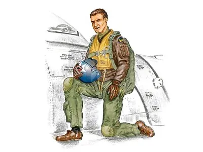 Plus Model 1/32 North American F-86 Sabre Pilot Kneeled Holding Helmet AL3013 • $26.95