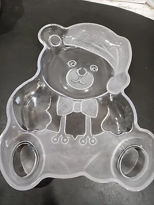 Mikasa Crystal Glass Teddy Bear Serving Platter Plate Christmas Holiday 12  • $5.99