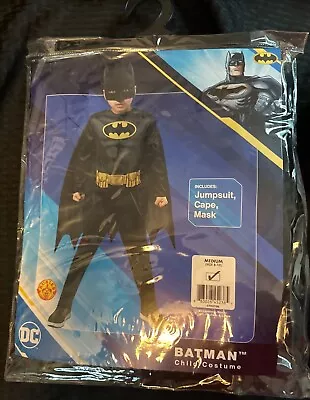 Halloween ~ Batman Child Costume - Brand New~Includes Jumpsuit Cape & Mask Sz M • $5