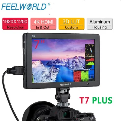 Feelworld Full HD T7 PLUS V2 7 Inch 3D LUT On Camera Field DSLR Monitor 4K HDMI  • £123.60