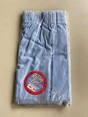 Vintage Robby Boy Boxer Underwear Solid Blue Youth Size 10 NOS Deadstock Package • $21.90