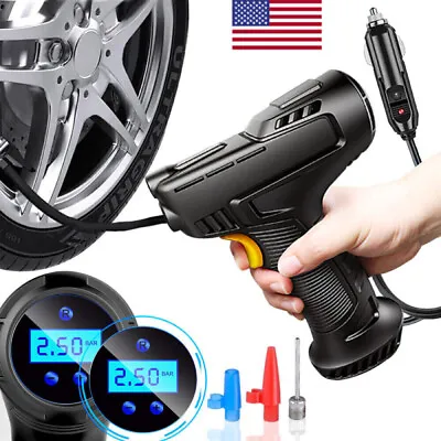 Mini Digital Air Compressor Portable Air Pump Car Tire Inflator Pump Plug Set • $18.99