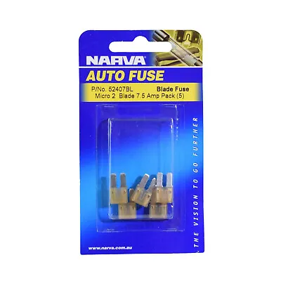 Narva 52407BL 7.5 AMP Micro 2 Blade Fuse Pack - Auto Electrical • $5.95