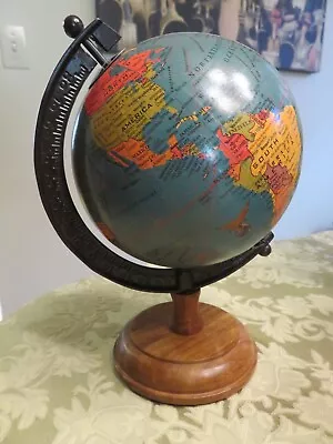 Rotating 8  World Desk Globe On Wood Base • $17.99