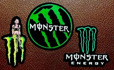 3-Total Monster Energy Stickers.*Glossy* Free Ship W/Tracking Approx 3” Each • $3.99