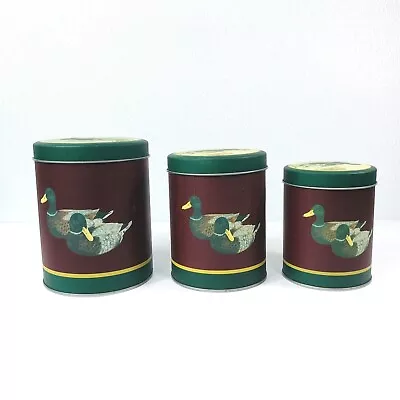Wang's Intl Nesting Tins 3-Piece Ducks Mallard Vintage Red Green Country Hunting • $18.99
