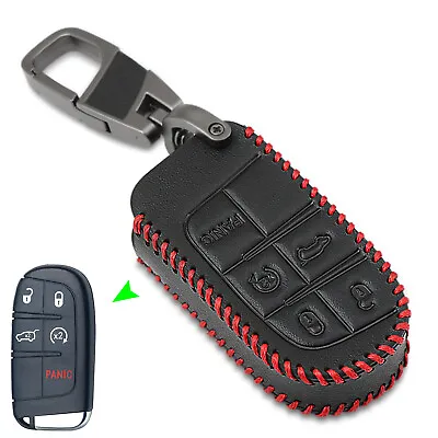 Leather Remote Smart Key Fob Shell Cover Holder Case Bag For Jeep Chrysler Dodge • $6.26