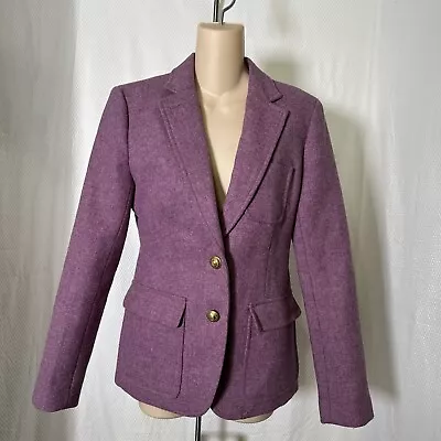 J Crew Collection Luxury Moon Wool Blazer Purple Pink Heather Jacket Size 6 • $50